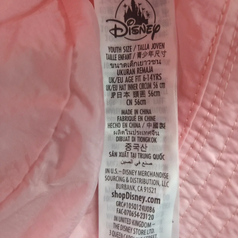 Disney Parks Minnie Mouse Pink Quilted Bucket Hat Snow‎ Angel Youth Kids NWT